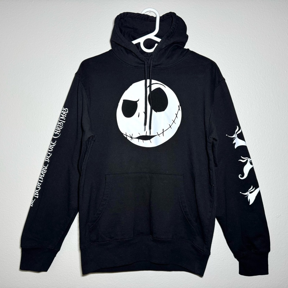 Disney Nightmare Before Christmas Jack Skellington Head Hoodie Small Black NWOT